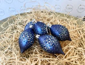 Tečky modré - olivy 6ks