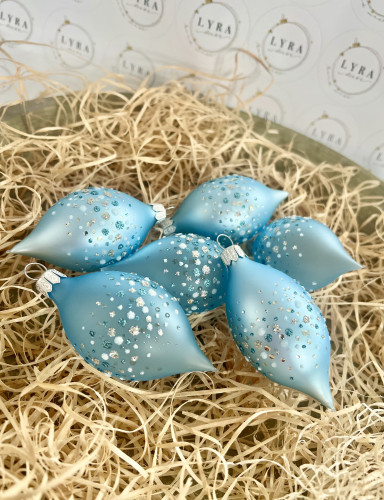 Tečky světle modré - olivy 6ks Tečky světle modré - olivy 6ks