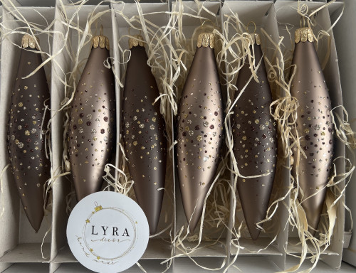 Tečky hnědé - rakety 6ks