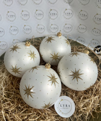 Hvězdičky perleťová se zlatou 10 cm