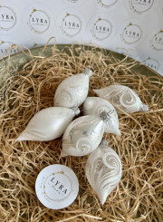 Ornament opál - olivy 6ks