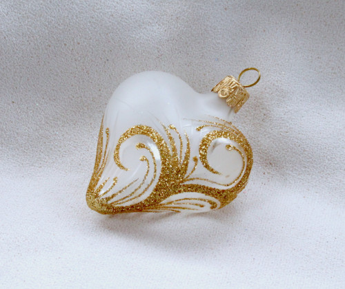 Ornament zlatý - matné srdce